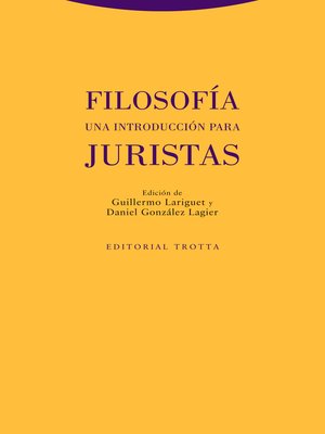 cover image of Filosofía. Una introducción para juristas